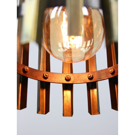 Image 1 of Vintage messing Cage hanglamp, Italië 1970