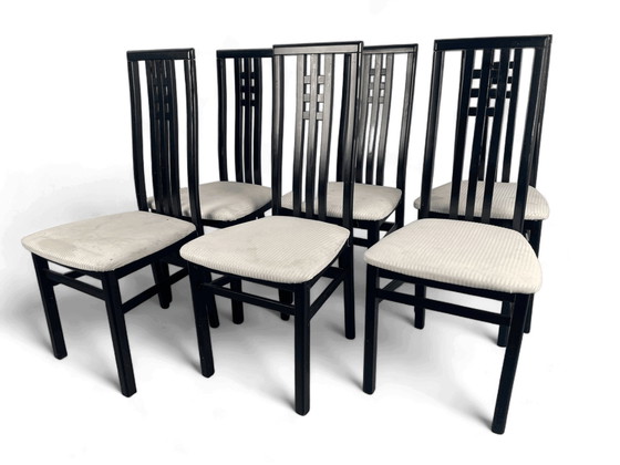 Image 1 of 6x Mackintosh stijl eetkamerstoelen