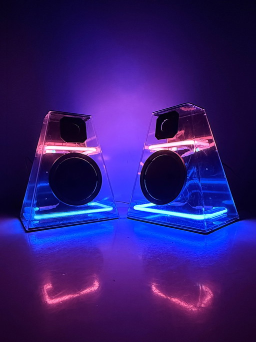 Vintage Cicena “Cleo” Neon Speakers