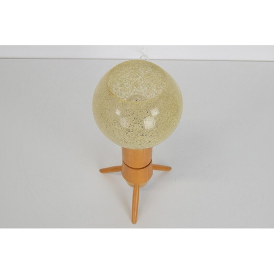 Image 1 of Vintage plastic en houten tafellamp voor Uluv, Tsjecho-Slowakije 1960