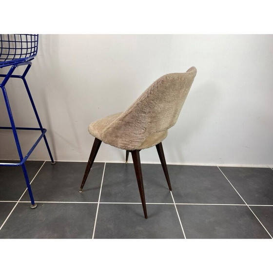 Image 1 of Vintage beige kuipstoel met passerpoten, 1960