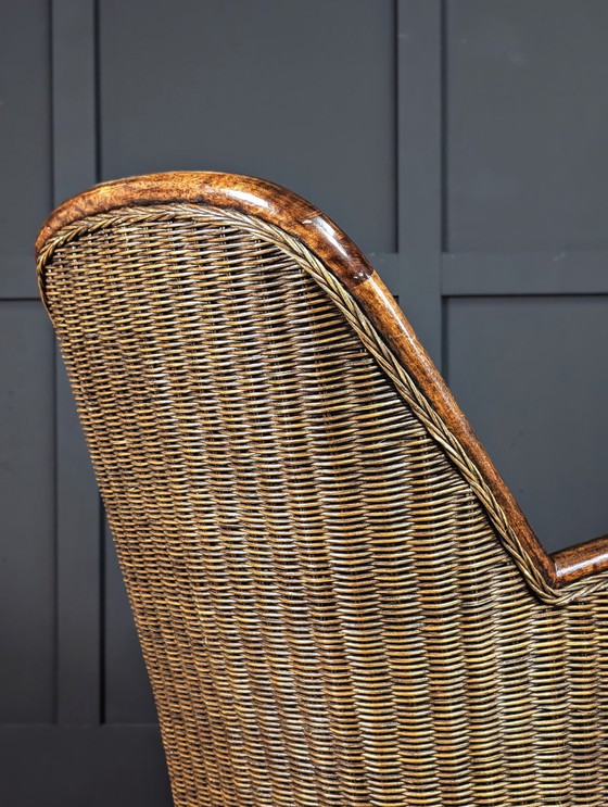 Image 1 of Vintage handgemaakte rotan fauteuil