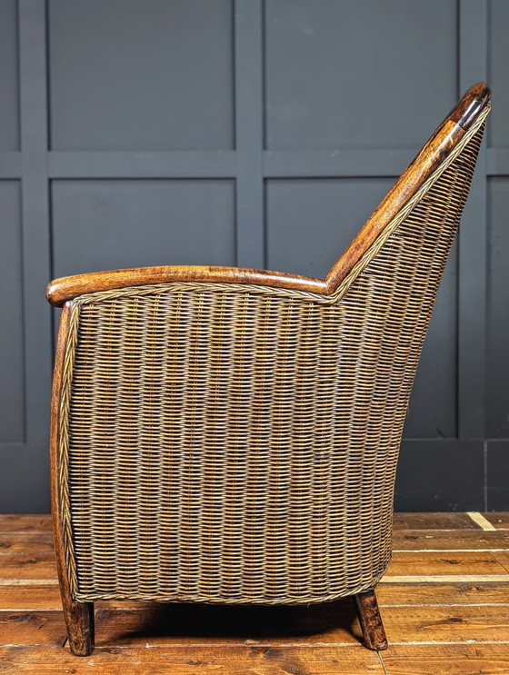 Image 1 of Vintage handgemaakte rotan fauteuil