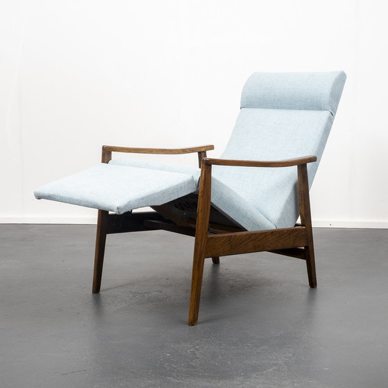 Image 1 of Fauteuil uit de jaren 50, nieuw gestoffeerd, mintkleurig