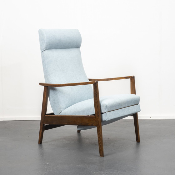 Image 1 of Fauteuil uit de jaren 50, nieuw gestoffeerd, mintkleurig