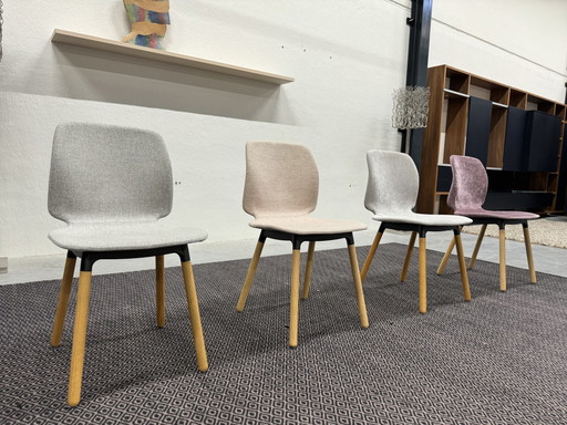 4 EYYE Curv Soft eetkamerstoelen Stof 