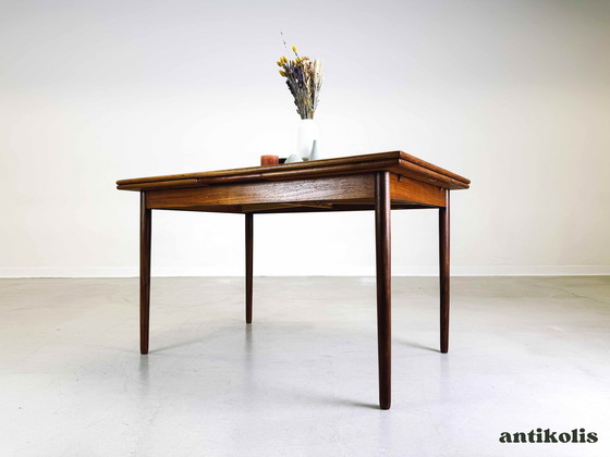 Image 1 of Mid Century Eettafel Teak Uitschuifbaar 1960 Vintage Deens Ontwerp