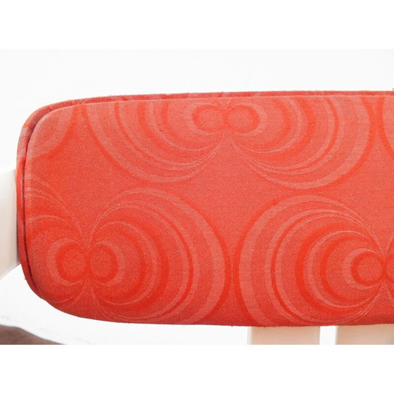Image 1 of Vintage Stoelen Pozzi optisch textiel oranje Augusto Savini Pamplona Italië 1965