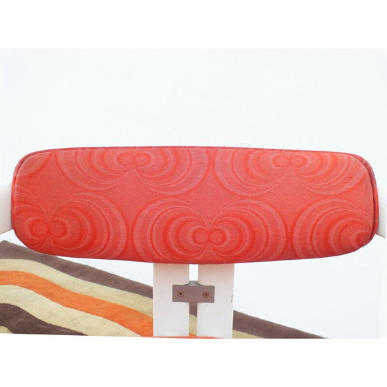 Image 1 of Vintage Stoelen Pozzi optisch textiel oranje Augusto Savini Pamplona Italië 1965