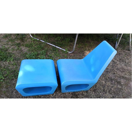 Image 1 of Vintage fauteuil met voetenbank van Wiel Arets voor Quinze en Milan