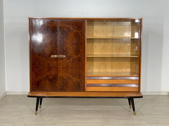 Image 1 of Mid Century hoge kast woonkamer vintage