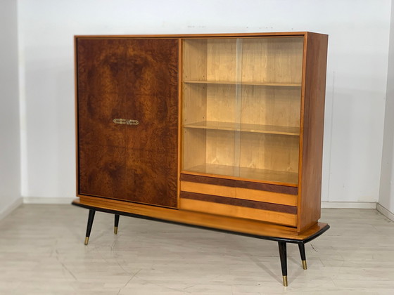 Image 1 of Mid Century hoge kast woonkamer vintage