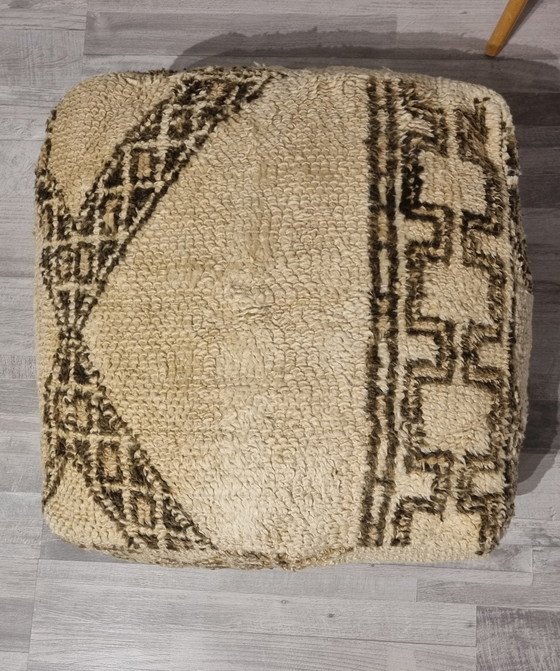 Image 1 of Vintage Berber Poef, Marokkaanse Zitkussen