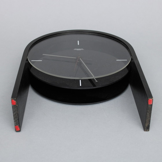 Image 1 of Paul Schudel (1951) Zwarte Pendule Sk, Voor Designum, 1982