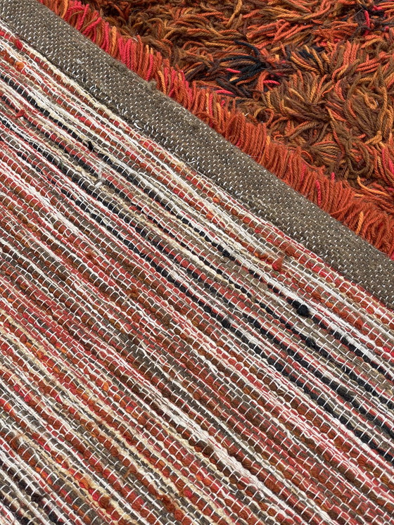 Image 1 of Vintage 2,5 meter bij 3,5 meter Rya stijl vloertapijt