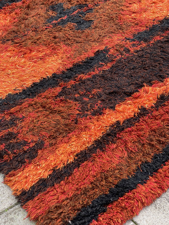 Image 1 of Vintage 2,5 meter bij 3,5 meter Rya stijl vloertapijt