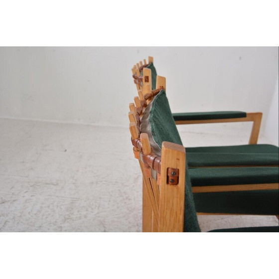 Image 1 of Vintage lederen, houten en stoffen woonkamer set door Albert Haberer, Duitsland 1950