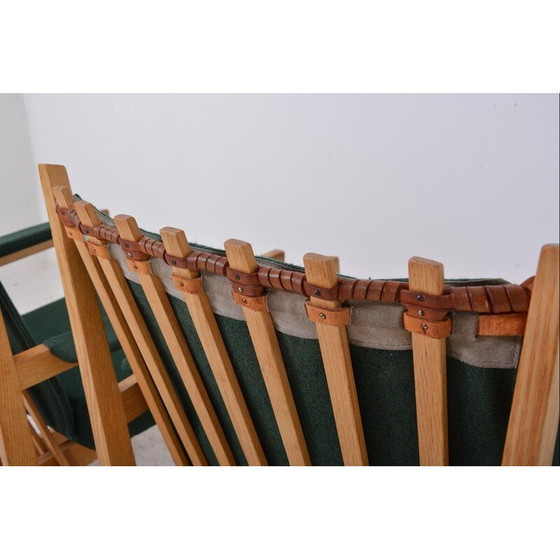 Image 1 of Vintage lederen, houten en stoffen woonkamer set door Albert Haberer, Duitsland 1950