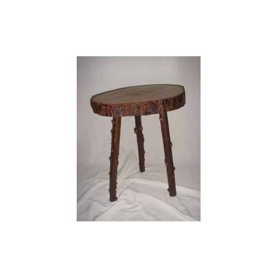 Image 1 of Vintage mahoniehouten brutalistische salontafel, 1970