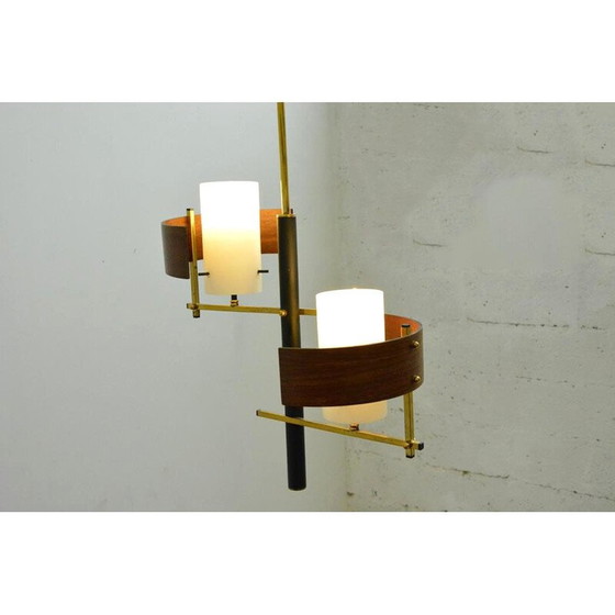 Image 1 of Scandinavische kroonluchter in vintage teakhout, jaren 1960