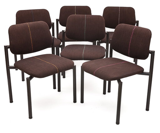 Set van 6 vintage stoelen of fauteuils, 1970