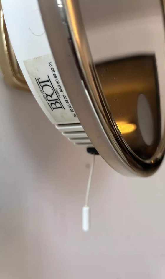 Image 1 of Vergulde draaibare Brot spiegel, vergrotend en verlichtend, Frankrijk 1970