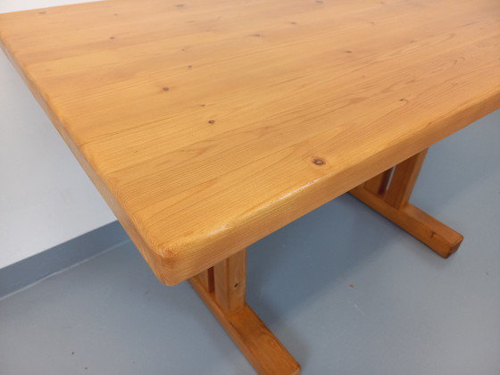 Image 1 of Charlotte Perriand Les Arcs Vintage Dennen Rechthoekige Eettafel 60s 70s