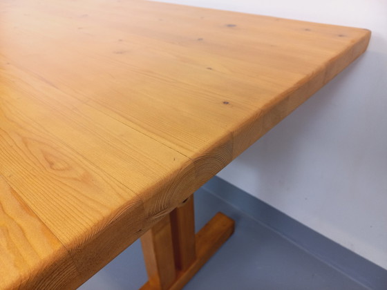 Image 1 of Charlotte Perriand Les Arcs Vintage Dennen Rechthoekige Eettafel 60s 70s
