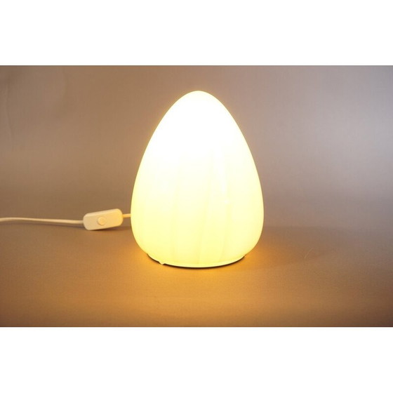 Image 1 of Vintage eiertafel lamp in Murano glas en metaal, Italië 1970