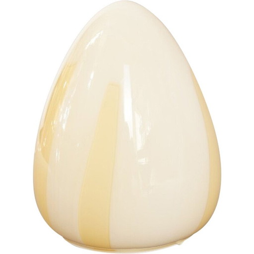 Vintage eiertafel lamp in Murano glas en metaal, Italië 1970