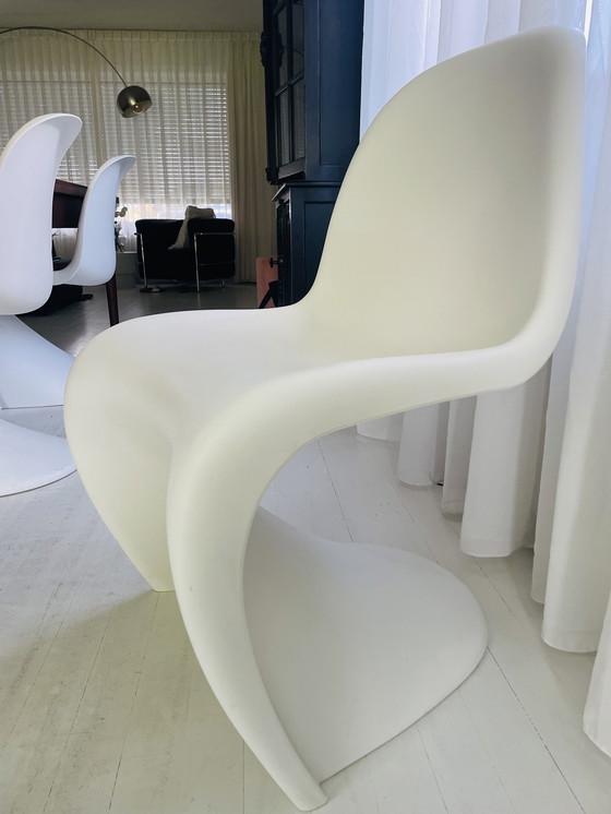 Image 1 of 2x Vitra Verner Panton Chair, Mat Wit