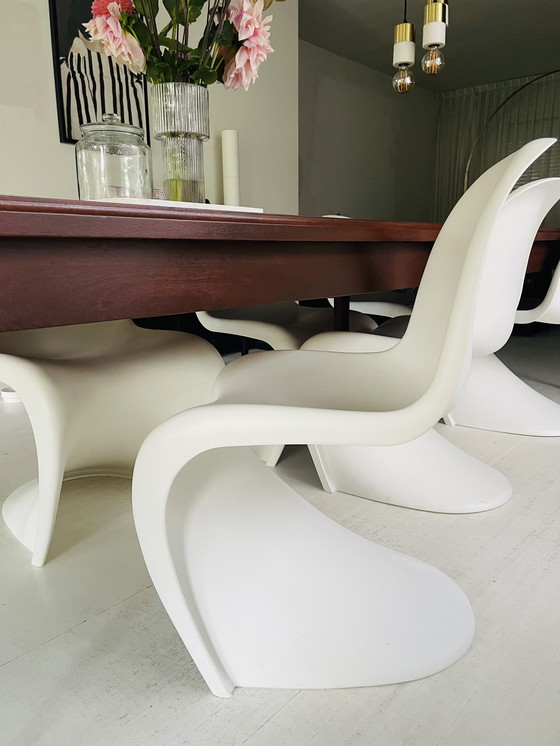 Image 1 of 2x Vitra Verner Panton Chair, Mat Wit