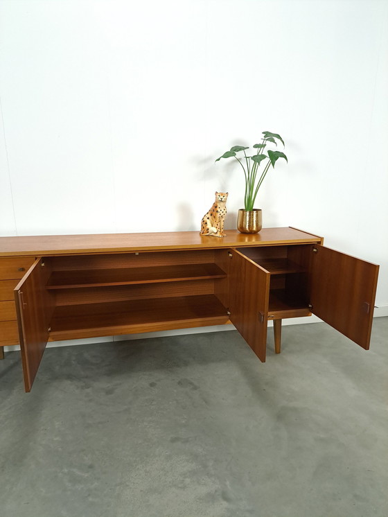 Image 1 of Lang Fineer Dressoir Met Lades Vintage Sideboard