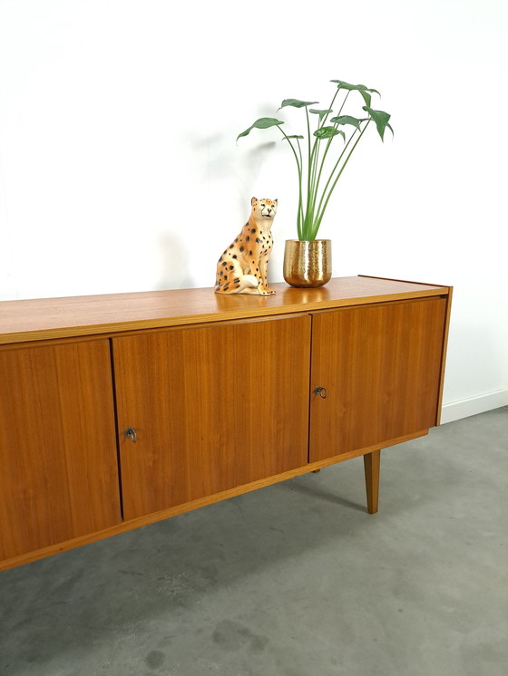 Image 1 of Lang Fineer Dressoir Met Lades Vintage Sideboard