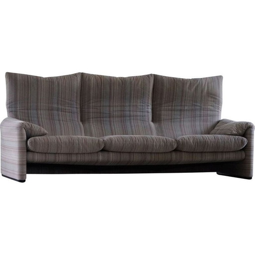 Vintage Maralunga driezitsbank door Vico Magistretti voor Cassina, 1970