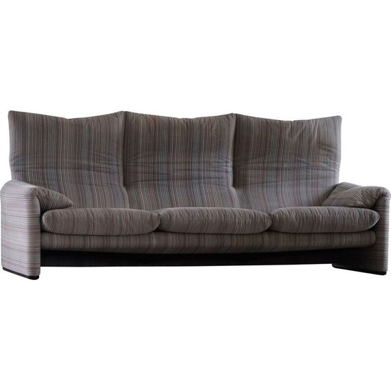 Image 1 of Vintage Maralunga driezitsbank door Vico Magistretti voor Cassina, 1970