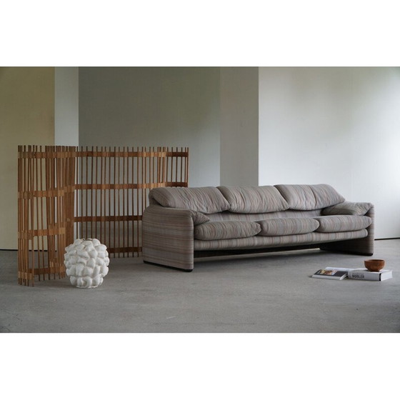 Image 1 of Vintage Maralunga driezitsbank door Vico Magistretti voor Cassina, 1970