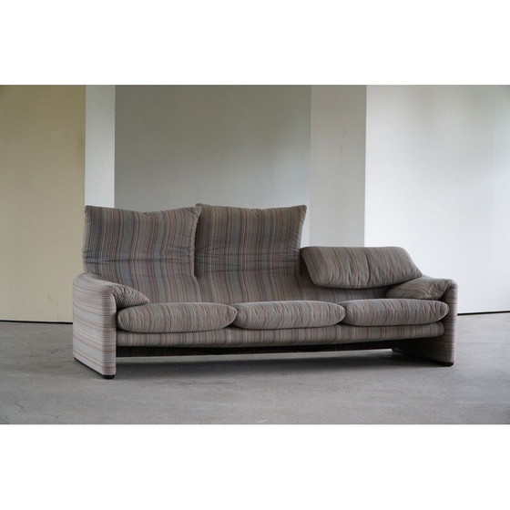 Image 1 of Vintage Maralunga driezitsbank door Vico Magistretti voor Cassina, 1970