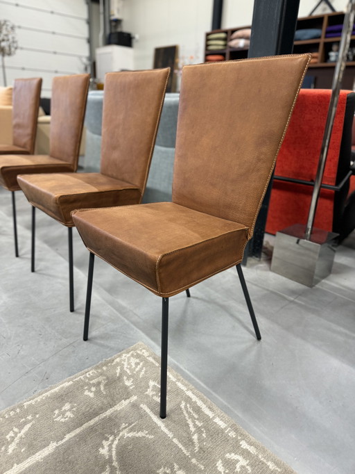 4 Label Vandenberg Orea Stoelen Yak Brown Leer