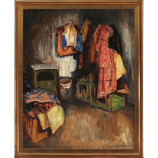 Vintage schilderij "Zonder titel" door Ørnulf Salicath