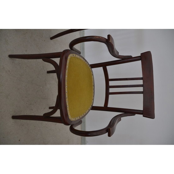 Image 1 of Set van 4 vintage fluwelen en houten fauteuils