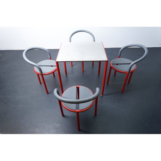 Image 1 of Vintage Pelikan roestvrij stalen eetkamer set voor Fritz Hansen, Denemarken