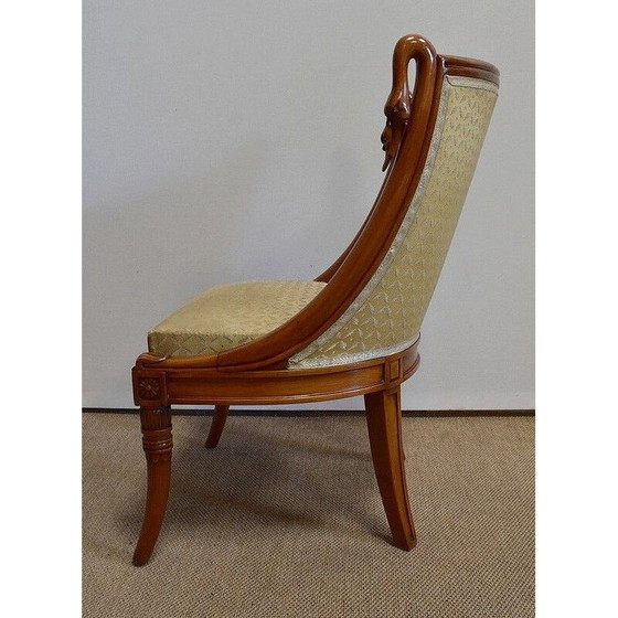 Image 1 of Vintage kersenhouten kaptafel en fauteuil, 1950