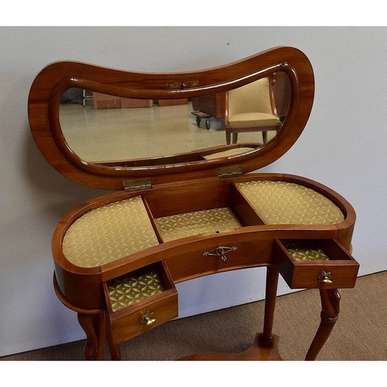 Image 1 of Vintage kersenhouten kaptafel en fauteuil, 1950