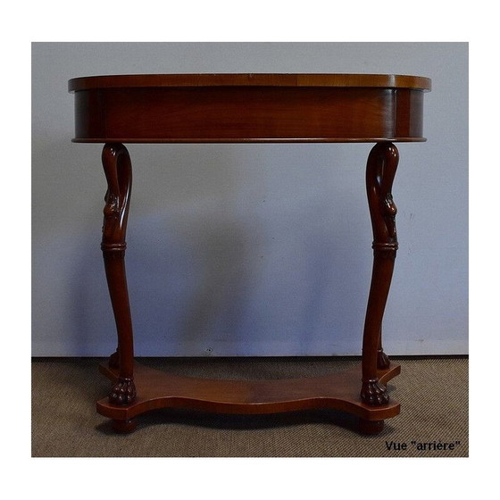 Image 1 of Vintage kersenhouten kaptafel en fauteuil, 1950