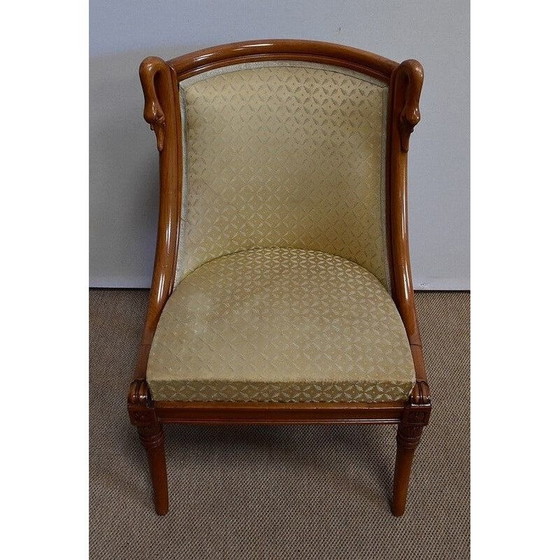 Image 1 of Vintage kersenhouten kaptafel en fauteuil, 1950