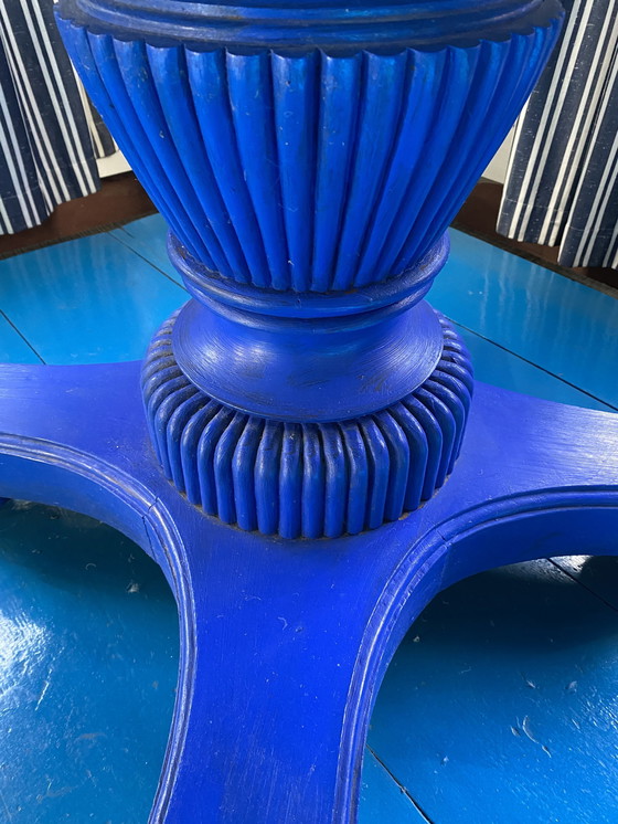 Image 1 of Marmeren ronde tafel - blauw