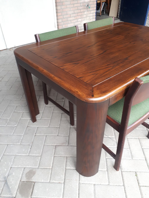 70's eiken tafel eettafel