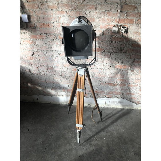 Image 1 of Vintage houten theaterlamp van Veb Narva, Duitsland