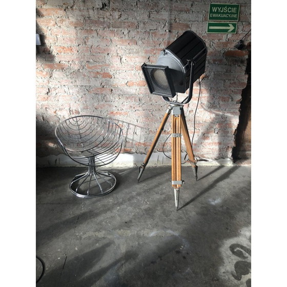 Image 1 of Vintage houten theaterlamp van Veb Narva, Duitsland